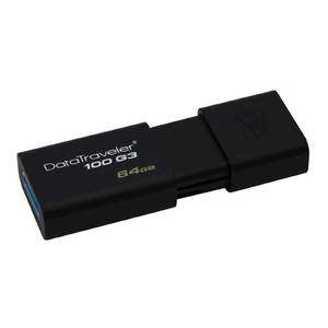 USB DISK KINGSTON 64GB DT100G3, 3.1, črn, drsni priključek