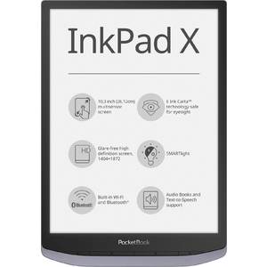 Elektronski bralnik PocketBook InkPad X, metalik siv