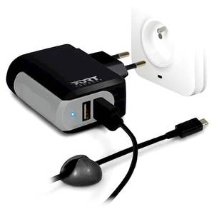 Stenski polnilec PORT 2x USB + micro kabel