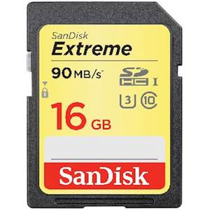 SDHC SANDISK 16GB EXTREME, 90/40MB/s, UHS-I Speed Class 3 (U3), V30