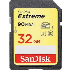 SDHC SANDISK 32GB EXTREME, 90/40MB/s, UHS-I Speed Class 3 (U3), V30