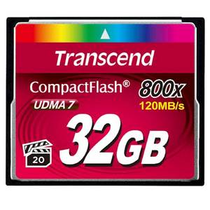 CF TRANSCEND 32GB 800X, 120/60MB/s, MLC, VPG-20