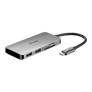 D-LINK 6-V-1 RAZDELILNIK USB - C HDMI, USB, SD čitalnik